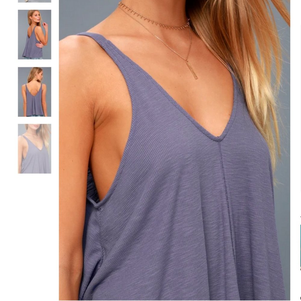 FP Periwinkle Blue Ribbed Tank - Picture 4 of 4